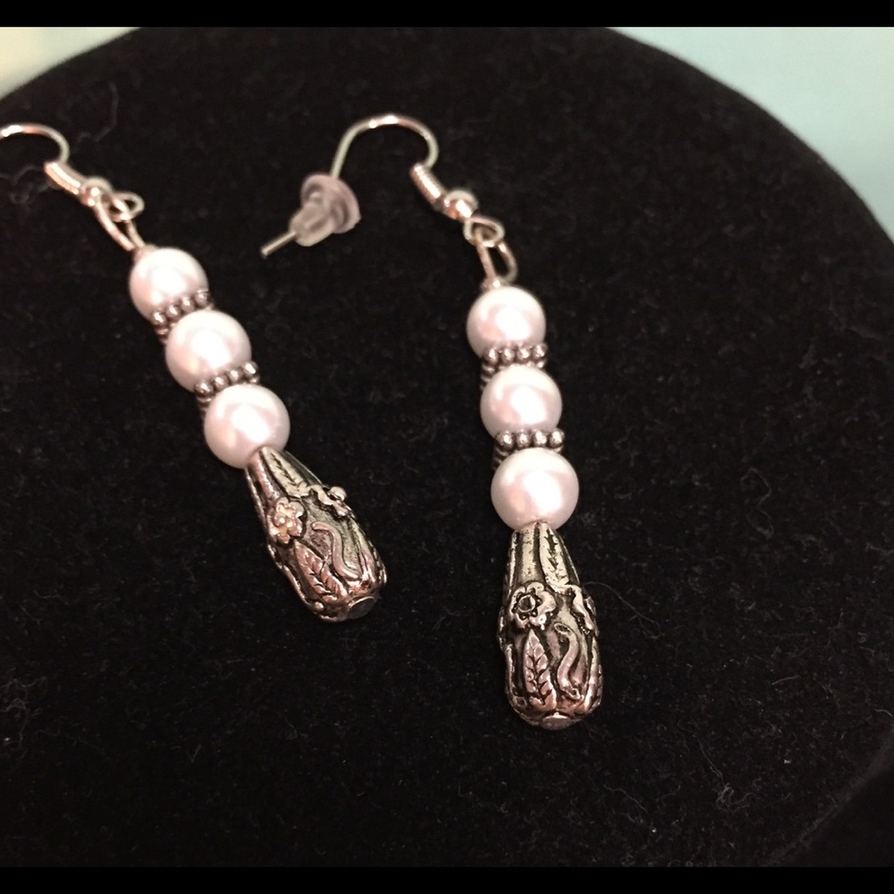 🇺🇸White Pearl, Rhinestone,Statement Necklace Set - Picture 3 of 4